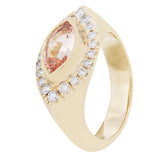 Blush Rose Marquise Sapphire Halo Ring