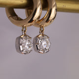 Mixed Metal Diamond Collet Earrings