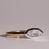 East West Mixed Metals Marquise Diamond Ring
