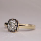 GIA Cert .90carat Old Mine Cut Diamond Altar Ring
