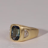Mermaid Tanzanite and Half Moon Diamond Ring