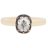 GIA Cert .90carat Old Mine Cut Diamond Altar Ring