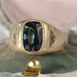 Mermaid Tanzanite and Half Moon Diamond Ring