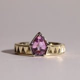 Pink Shield Cut Sapphire Ring
