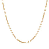 Detail of 14k yellow gold roll chain