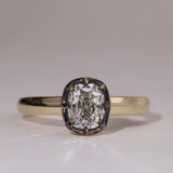 GIA Cert .90carat Old Mine Cut Diamond Altar Ring