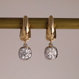 Mixed Metal Diamond Collet Earrings