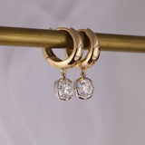 Mixed Metal Diamond Collet Earrings