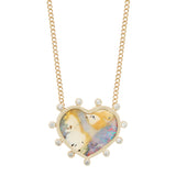 Opal and Diamond Heart Pendant No. 1