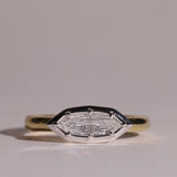East West Mixed Metals Marquise Diamond Ring
