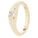 Petite White Diamond Bombe Ring No.1