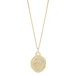 Delicate 14k yellow gold chain shown with separately purchasable moon and stars pendant.